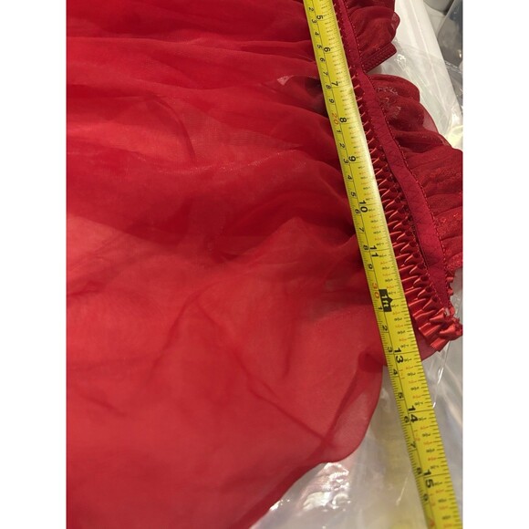 Vtg Fredericks Of Hollywood Red Babydoll Nightie Dress sz M Lingerie Mesh Gothic - Picture 4 of 15